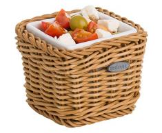 Westmark Panier 02100804160 Saleen avec Bol en Porcelaine Amovible - Carré - Dimensions9,5 x 9,5 x 7,5 cm - en Fibre Plastique et Porcelaine - Beige et Blanc, Beige, 9,5 x 9,5 x 7,5 cm