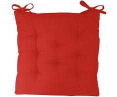 Deco&Co DÃ©coration intÃ©rieure naturelle - Galette de Chaise, Coton, Rouge, Taille unique