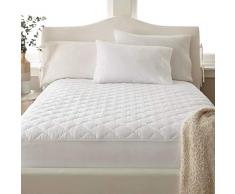 PCT T400 100% Coton Solide Matelas matelassé Pad Twin, Blanc