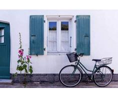 Scenolia Tableau dÃ©coratif Grand Format sur Toile ILE DE RE A Velo 90 x 60 cm | Impression Haute qualitÃ©