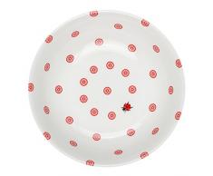 Feinkost KÃ¤fer 103153 Vaisselle, Porcelaine, Blanc/Rouge, 19 x 19 x 5,5 cm