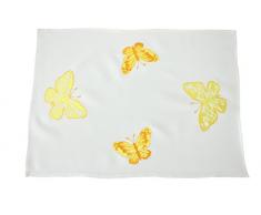 Bellanda 81752â35Â x 50Â carrÃ© Sets de Table Env. 35Â x 50Â cm, carrÃ©, Polyester Gros Aspect, Papillons Broderie de qualitÃ©, Jaune
