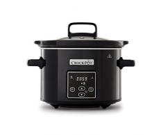 Crock-Pot mijoteuse électrique programmable avec affichage numérique, 2,4 litres (2 personnes), fonction maintien au chaud, coloris noir et chrome