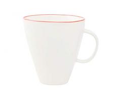 Canvas Home Ltd C37-MG-RL Lot de 4 tasses en porcelaine avec bord rouge