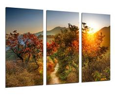 Tableau Moderne Photographique, Impression sur bois, Coucher de soleil de paysage chinois, 97 x 62 cm, ref. 26352