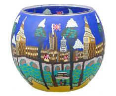 Him CC257 photophore Verre Londres (London), Multicolore, 11x11x9 cm
