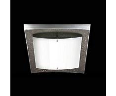 SHINE 51581 Plafonnier, Verre, Dunkelbraun/Aluminium, 42 x 38 x 8,2 cm