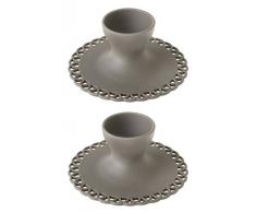 VIGAR Maid Pack de coquetier, Acier et Silicone, Gris, 11.5Â x 11.5Â x 5.2Â cm, Lot de 2