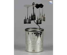 Kerzenfarm 84379 Photophore en Verre Motif LÃBECK Dimensions 16 x 6 x 6 cm Verre ArgentÃ© 6 cm