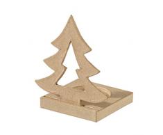 Efco Sapin Silhouette Bougeoir 2Â piÃ¨ces et 1Â Insert, Papier Mache, Marron, 9,2Â x 9,2Â x 14Â cm