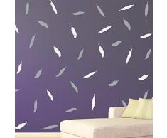 Wallflexi Mural Autocollants Plumes Amovible Auto-Adhésif Art Autocollant Murals Crèche Restaurant Café Hôtel Construction Bureau Maison Décoration
