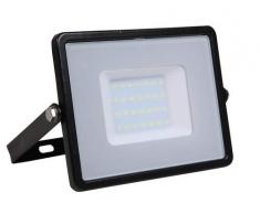 V-TAC 400 Projecteur 30W sécurité extérieur étanche avec Verre Samsung LED Noir Corps Gris IP65 3000K Blanc Chaud 2400 lumens, Die Cast Aluminium