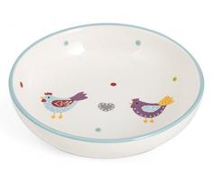 H&H gallinnelle Plat Rond, cÃ©ramique, Blanc