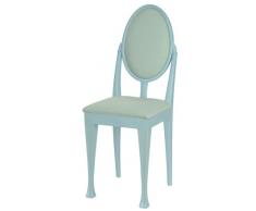High Street Design Bleu Lot de 6 chaises de salle à manger avec pieds Nuovo et coquille dœuf en tissu Coussins