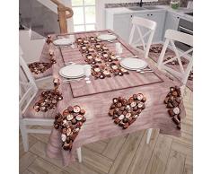 PETTI Artigiani Italiani Nappe Anti-Taches pour Table de Cuisine 140x360 cm Cioccolato