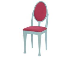 High Street Design Bleu Lot de 6 chaises de salle à manger avec pieds Nuovo et fuchsia Tissu Coussins