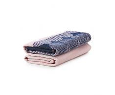 Normann Copenhagen Ekko Couverture en Laine de Nouvelle-ZÃ©lande Bleu Marine/Rose 130 x 180 x 2 cm