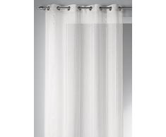 Homemaison 09554-8-AL Voilage Motif Rayure Etamine/Polyester Lin 1 x 140 cm