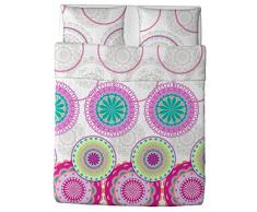 Stilia Couvre-lit boutis imprimÃ© Printemps/Ã©tÃ©, avec taie doreiller, Fuchsia, lit de 90 Ã 105, 180 x 260 cm