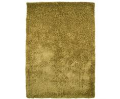 Just Contempo Uni Tapis à poils longs, Noir uni , 60 x 110 cm, Green, 60 x 110 cm