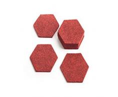 1buy3 Lot de 8 Dessous de Verre hexagonaux en Feutre Rouge mÃ©langÃ© 5 mm dÃ©paisseur