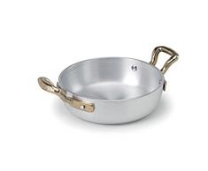 Pentole Agnelli Collection 1932 Plat Ã Servir en Aluminium avec 2 PoignÃ©es en Laiton cod.ALMA11010 DiamÃ¨tre 100 Mm