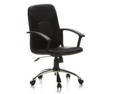 hjh Office 644106 SiÃ¨ge de Bureau Pivotant Buffalo Cuir / Tissu Maille Noir ChromÃ©