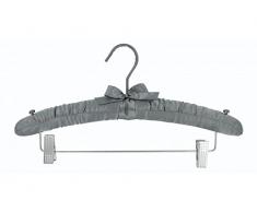 Le Cintre Français - Pack de 50 - CHARM 38 PINCES GRIS Cintre Tissu Satin Pinces Gomme Satin Gris 38x4x22 cm