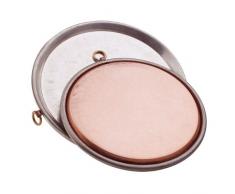 Pentole Agnelli COCU43/338 Plat de Cuisson Conique en cuivre étamé avec Rebord, Hauteur 2 cm, diamètre 38 cm