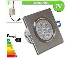 1x LEDVero LED Spot encastrable 7W forme carrée blanc chaud