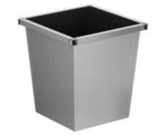 V-part corbeille Ã papier en mÃ©tal gris - 27 litres