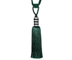STEPHANOISE Embrasse Fantaisie, Vert Bouteille, 29(h Pompon) x79 cm