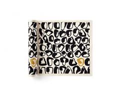 MY DRAP MYDRAP SRA32AP/105-11 Table 32x32cm-Rouleau de 6 Serviettes-Motifs Animal Print, Coton recyclé, Beige, 5 cm