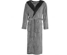 CelinaTex Texas Peignoir De Bain, Capuche, De Deux Couleurs, Longue, Poches Appliquées, Femme, Homme, Unisexe, Microfibre, Laine Polaire de Corail XL lanthracite/Noir