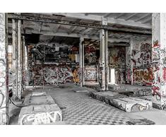 Scenolia Papier Peint IntissÃ© Urbex Graffiti et Street Art 4 x 2,70m - DÃ©coration Murale Effet Trompe lâOeil - RevÃªtement Panoramique Tapisserie XXL - Pose Facile et QualitÃ© HD