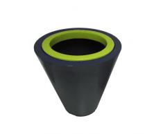 Green City Open XS Pot de Fleurs Rond + Anneau RÃ©sine/Plastique Anthracite/Vert Anis