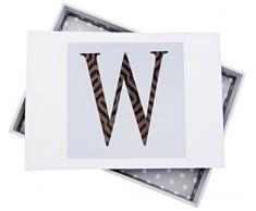 White Cotton Cards Alphabetics Initiale W Mini Album Photo, Multicolore