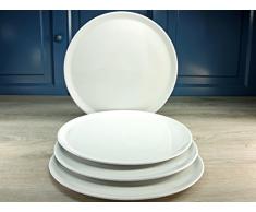 Creatable 17870Â Europa 2Â x L Assiettes Ã Pizza, Porcelaine, Blanc, 37.5Â x 37.5Â x 7.5Â cm