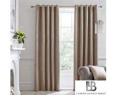 Laurence Llewelyn-Bowen Montrose Paire de Rideaux à Åillets en Velours, Lin, 46 Width x 72 Drop (117 x 183cm)