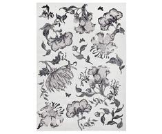 Vallila Bellagio Tapis de Salon Moderne en Viscose Floral Blanc 140 x 200 cm
