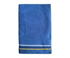 Santens Rhodes Eponge Drap de Plage, Coton, Bleu, 80160