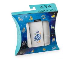 Go West Virgo Star mouchoirs en Coton Homme-Blanc-Lot de 3