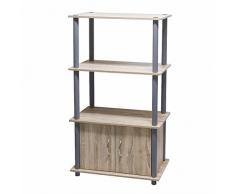 ZONS Ãtagere Meuble de Rangement Poly-Tube Gris 12MM 60X29.5XH112CM