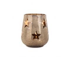 EUROCINSA RÃ©f. 27252 Photophore Ã©toile en Cristal Krinkle Or 13 x 15 cm 1 piÃ¨ce - Ambre/dorÃ© - Taille Unique.