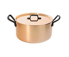 DE BUYER -6466.28 -faitout cuivre-inox a couv.a.fonte ø28