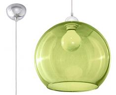 Sollux Lighting Ball Suspension en verre Vert chromÃ©
