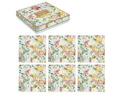 Easy Life 952SPFE SET 6 DESSOUS DE VERRE 10,5X10,5CM RIGIDE EN LIEGE SPRING FESTIVAL, Multicouleur