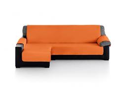 Eiffel Textile Chaise Longue Couvre Sofa rembourrÃ©, en Polyester, Orange et Jaune, 190Â x 195Â x 3Â cm