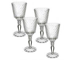Villeroy&Boch 11-7319-8120 Villeroy & Boch-Boston Flare Lot de 4 verres Ã vin blanc en cristal avec motif de losange extravagant, grande surface de rangement, passe au lave-vaisselle