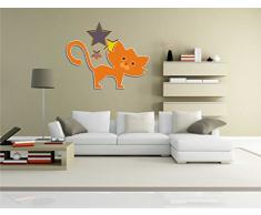 pinkelephant Autocollant Mural pour Enfants Les Clm032Â RigoloÂ âÂ Little MonsterÂ âÂ Funny ChatÂ âÂ Sticker Mural 58Â x 46Â cm